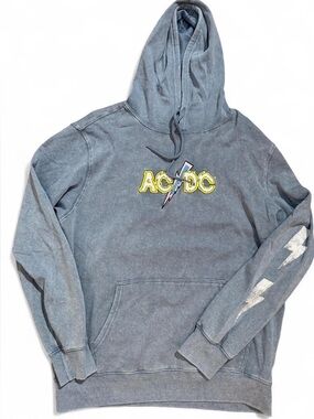 AC/DC Vintage Wash Hoodie 1978 Tour Graphic Size Large